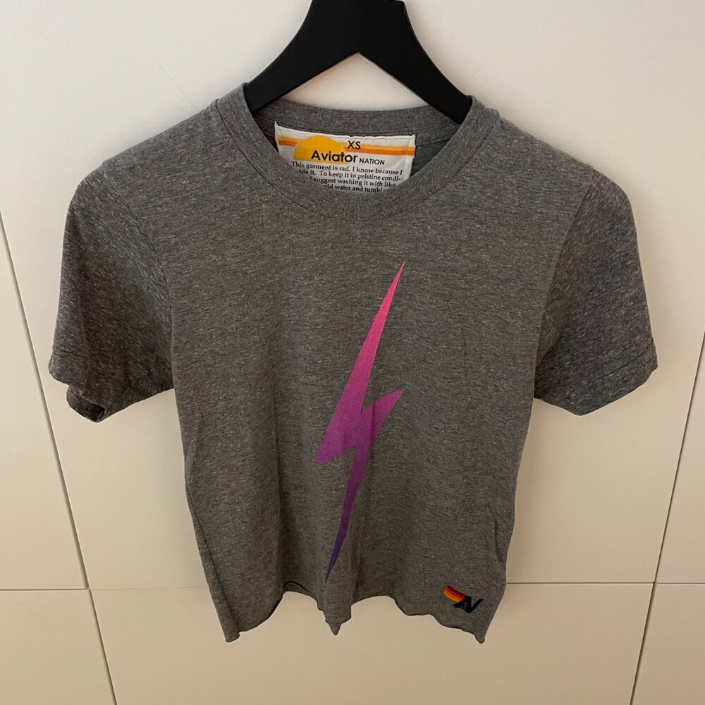 Aviator Nation - Bolt Boyfriend Tee - Heather Grey